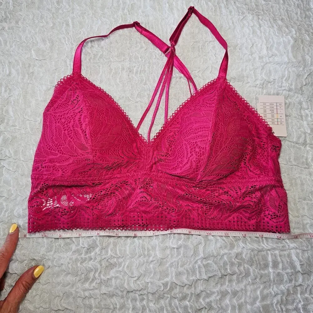 Auden Tea Rose Pink Bralette Size Large